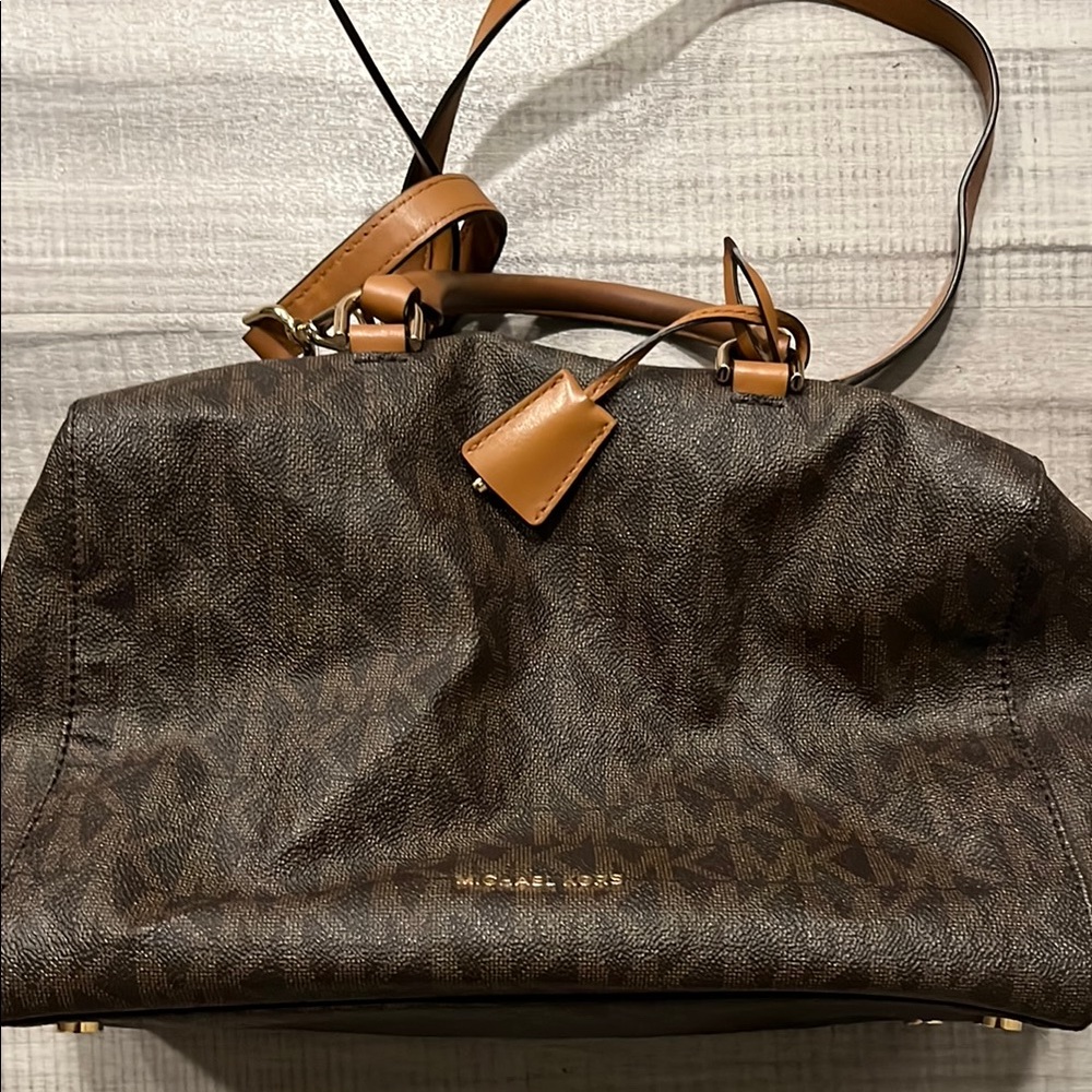 Michael Kors Brown Monogram Satchel